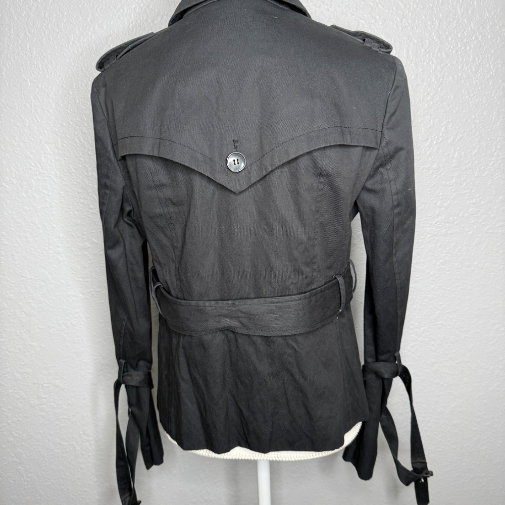 All Saints Black short  trench style short coat Jacket -cp - Picture 6 of 16
